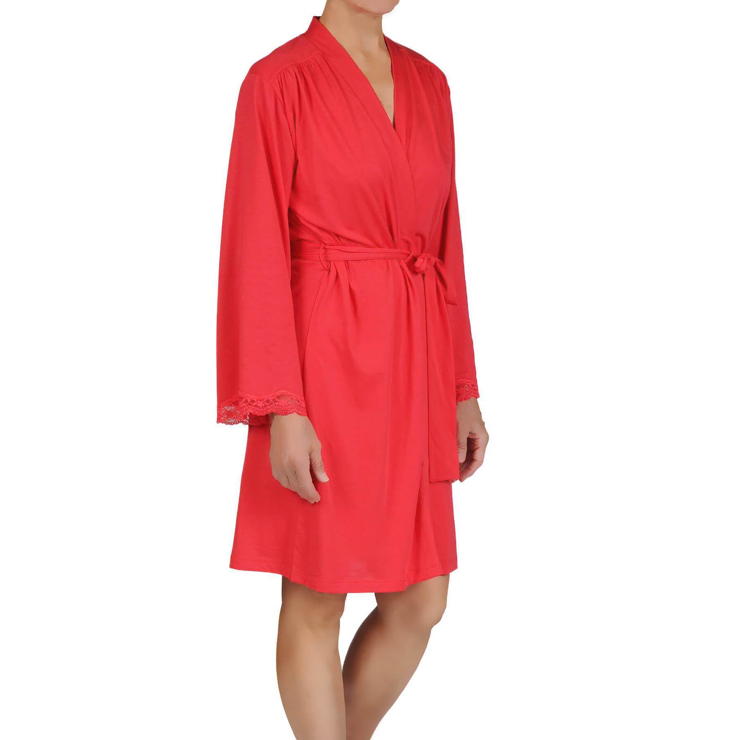 Carman Short Robe - Coral Red Mystique Intimates