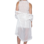 Chantilly White Short Nightgown and Cover Up - Backview