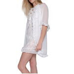 Chantilly White Short Nightgown and Cover Up -Sideview