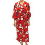 Red Floral Print Kimono Robe Mystique Intimates