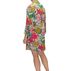 Button Front Floral Print Sleepshirt Mystique Intimates