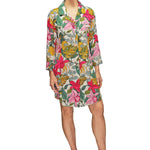 Button Front Floral Print Sleepshirt Mystique Intimates