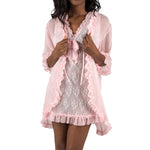 Chantilly Short Nightgown and Cover Up - Ice Pink Mystique Intimates