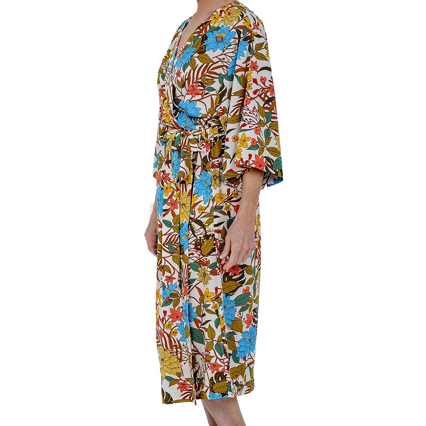 Floral Print Kimono Wrap Robe Mystique Intimates