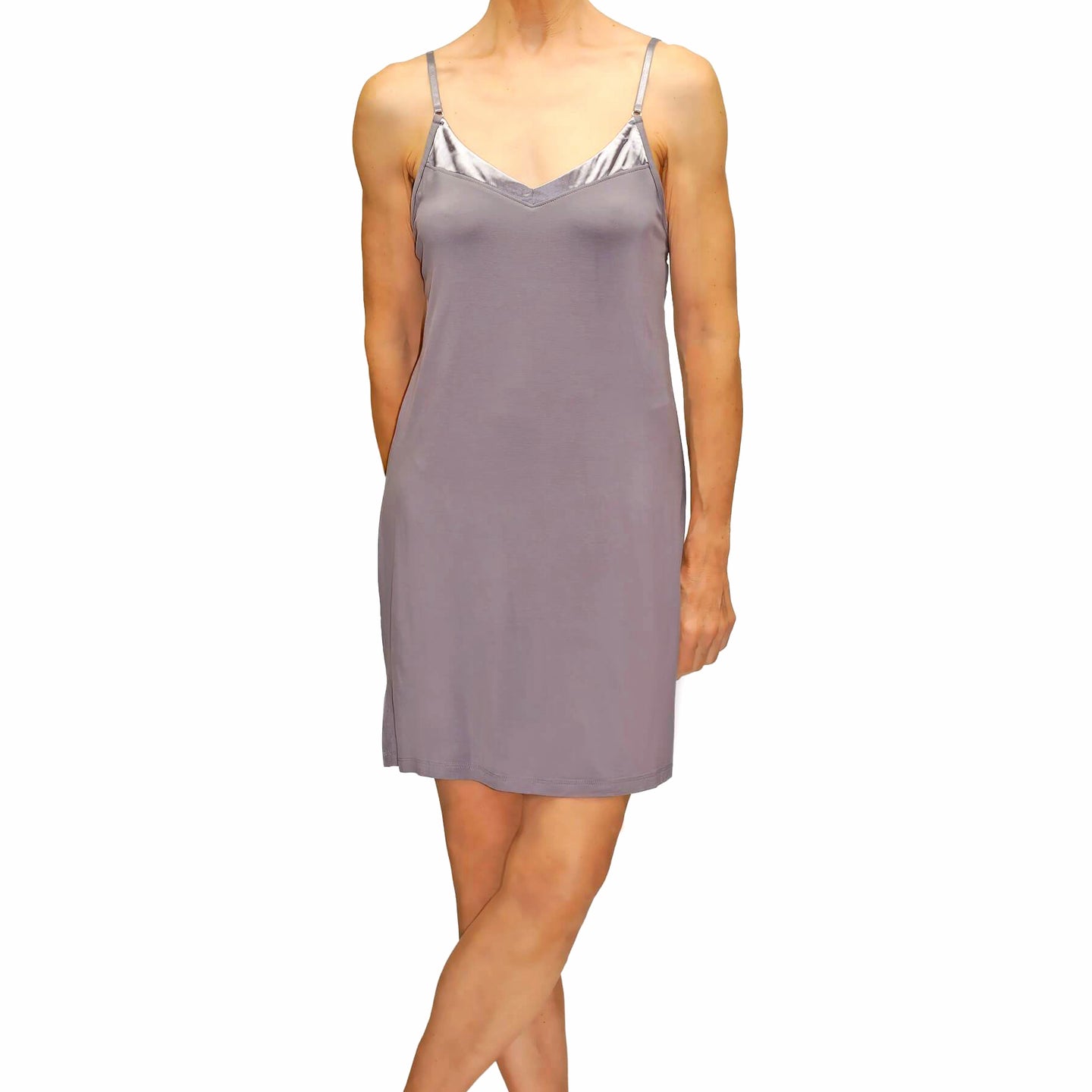 Madison Slip Chemise - Iris Gray Mystique Intimates