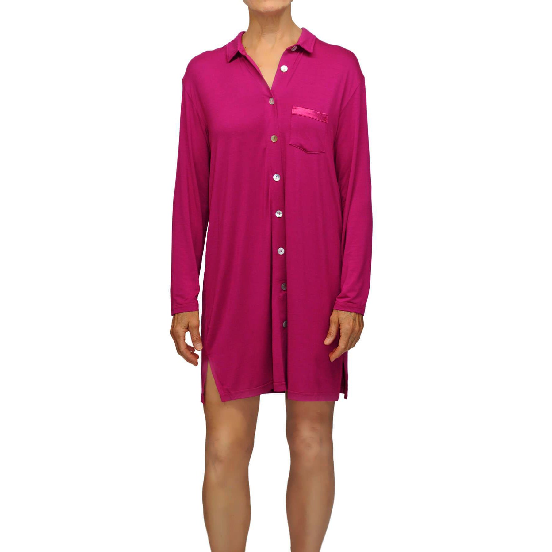 Megan Knit Lounge Shirt - Burgundy Mystique Intimates
