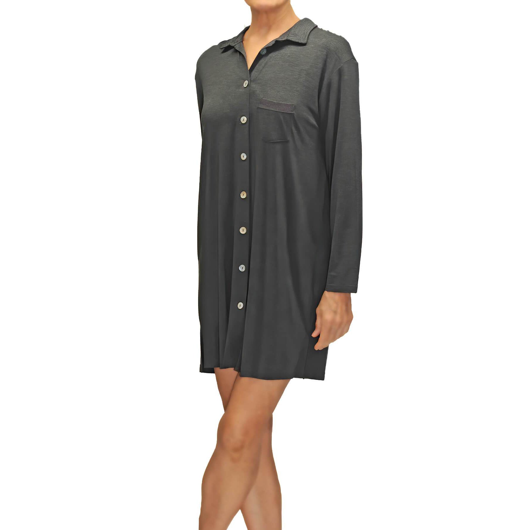 Megan Lounge Shirt - Charcoal Gray Mystique Intimates