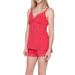 Carmen Shortie Pajama - Coral Red Mystique Intimates