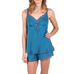 Carmen Shortie Pajama - Slate Blue Mystique Intimates