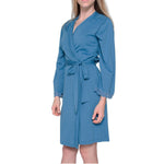 Carman Short Robe - Slate Blue Mystique Intimates